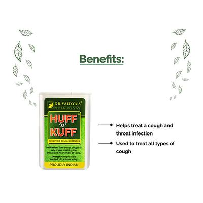 Dr.Vaidya's Huff N Kuff Lozenges 50's - Cough & Cold (Ayush)