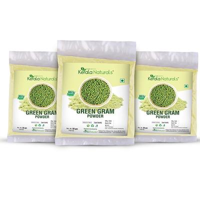Kerala Naturals Green Gram Powder (Pack of 3 x 50 gm) - Personal Care (Ayush)