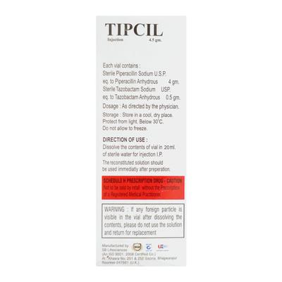 TIPCIL 4.5gm Injection 1's - Bacterial Infections-Pen