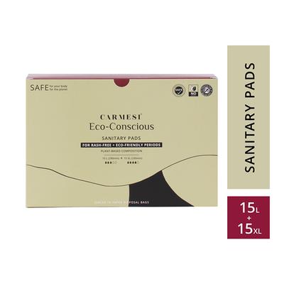 Carmesi Eco-Conscious Sanitary Pads (L) 15'S + (XL) 15'S - Sanitary Napkins