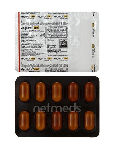 Voglistar GM 1mg Tablet 10'S - Diabetes-Ant