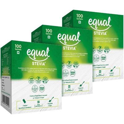Equal Stevia Sweetener Sachet (Pack of 3 x 100's) 1's - Sugar Substitute