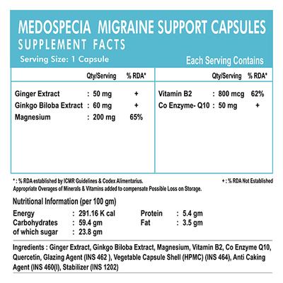 Medo Specia Migraine Support Capsule 60's - General Health
