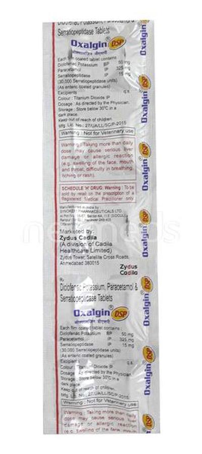 Oxalgin Dsp Tablet 10'S - Pain relief-Nsa