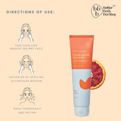 BBB Better Body Bombay Energizing Daily Face Wash- Blood Orange 100 ml - Face Washes