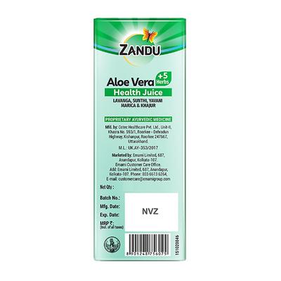 Zandu Aloe Vera + 5 Herbs Health Juice 500 ml - Ayurvedic Juices