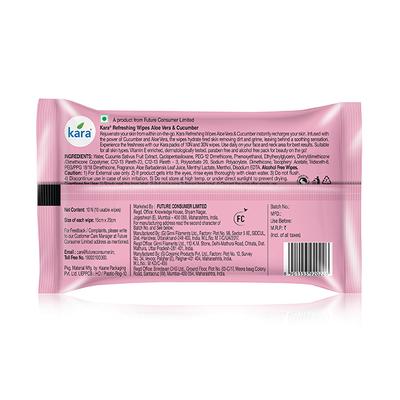 Kara Refreshing Face Wipes - Aloe Vera & Cucumber 10's - Facial Wipes & Tissues