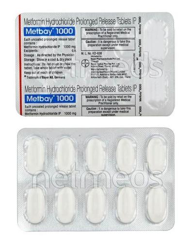 Metbay 1000 tablets 10's - Diabetes-Ant