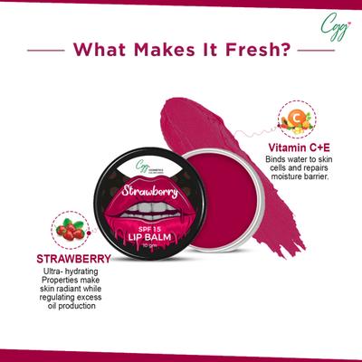 CGG Cosmetics Lip Balm SPF 15 - Strawberry 10 gm - Lip Balms