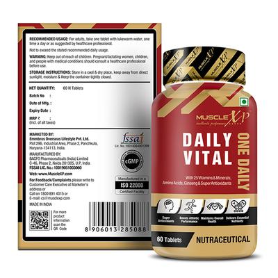 MuscleXP Men Daily Vital Sports Tablet (Pack of 2 x 60's) - Multi-Vitamins