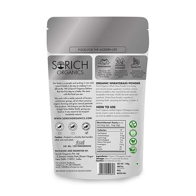 Sorich Organics Organic Wheatgrass Powder 100 gm - Herbal Dietary Supplement