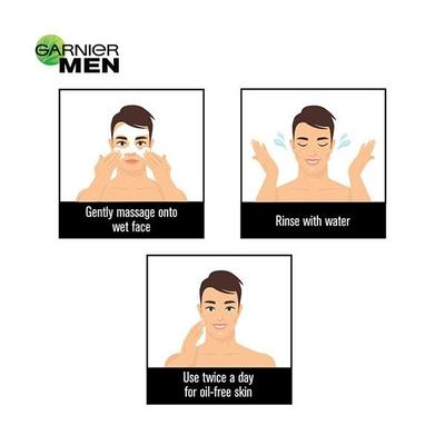 Garnier Men Oil Clear Deep Cleansing Icy Face Wash - Clay D-Tox 100 gm - Face Wash & Cleansers