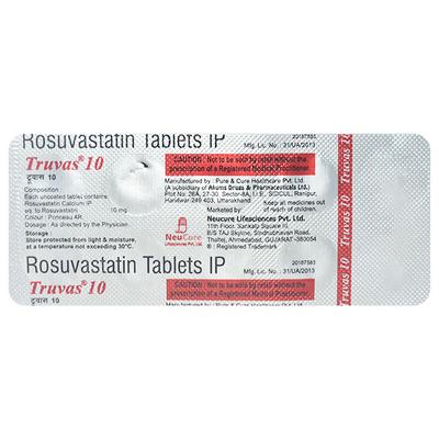 TRUVAS 10 Tablet 10's - High Cholesterol-Dys