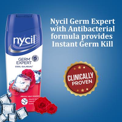 Nycil Germ Expert Powder - Cool Gulabjal 150 gm - Talcum Powders