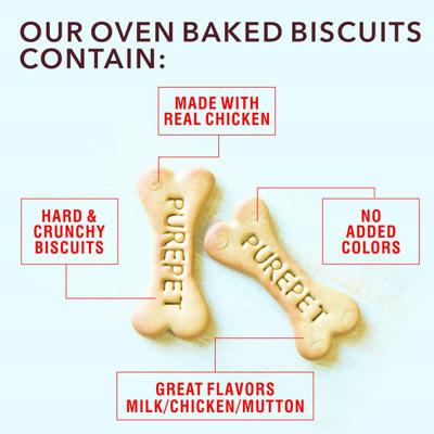 Purepet Mutton Flavour, Real Chicken Biscuit,Dog Treats- Jar 905 gm - Petfood
