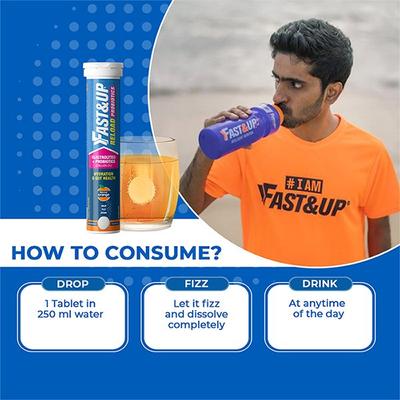 Fast&Up Reload Probiotics Effervescent Tablet - Orange Flavour 20's - Workout Essentials