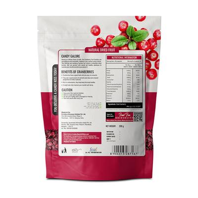 NourishVitals Cranberry Fruit Dried Candy 200 gm - Nutritional Bars