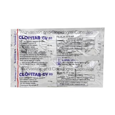Clopitab CV 20mg Capsule 10'S - High Cholesterol-Dys