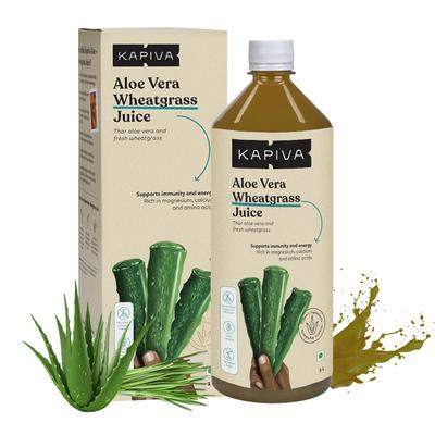 Kapiva Aloe + Wheatgrass Juice 1 ltr - Ayurvedic Juices