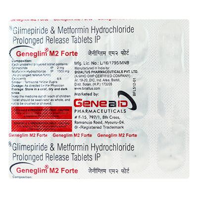 GENEGLIM M2 FORTE Tablet 15's - Diabetes-Ant