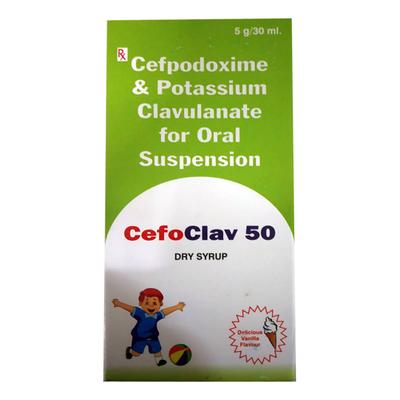 Cefoclav 50 Delicious Vanilla Flavour Dry Syrup 30ml - Bacterial Infections-Cep