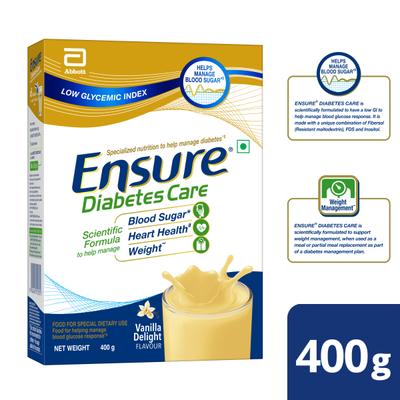 Ensure Diabetes Care Powder - Vanilla Flavour 400 gm (Refill Pack) - Diabetes (Fitness)