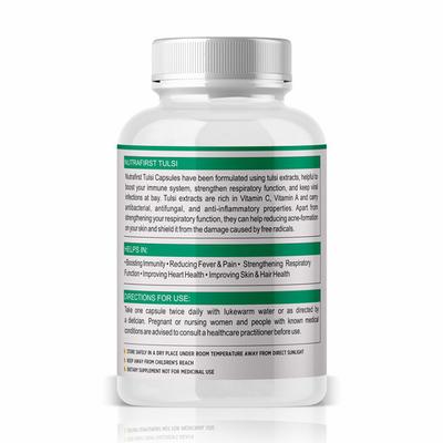Nutrafirst Tulsi 500 mg Capsule 60's - Herbal Dietary Supplement