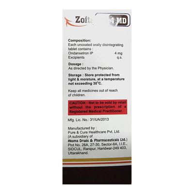 ZOFTARON 4 MD Tablet 10's - Vomitting/Emesis-Ant
