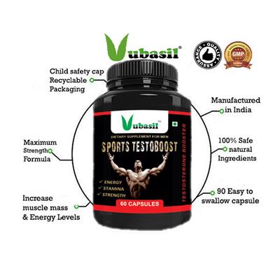 Vubasil Sports Testoboost Capsule (Pack of 2 x 60's) - Workout Essentials