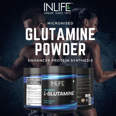 INLIFE Micronized L Glutamine Powder 300 gm - Amino Acids