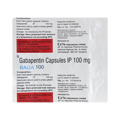 BAGA 100 Capsule 15's - Neuropathic Pain-Dru