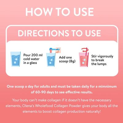 Plix Olena Wholefood Collagen Builder Powder - Rose (Pack of 2 x 200 gm) 1's - Hair & Skin