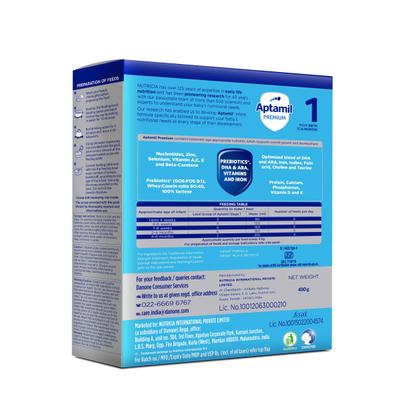 Aptamil Premium Infant Formula Stage 1 Powder (Upto 6 months) 400 g - Baby And Infant Supplements