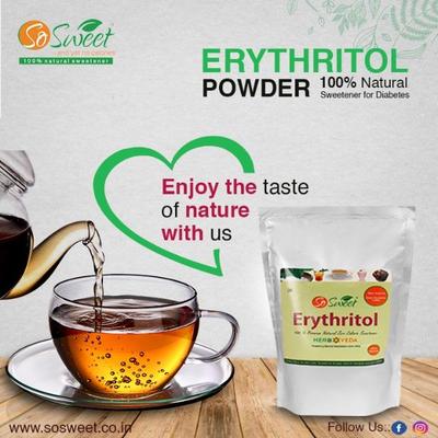 So Sweet 100% Natural 0% Calories Sweetener Erythritol Powder 500 gm - Sugar Substitute