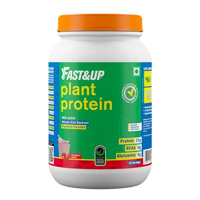 Fast&Up Vegan Plant Protein Powder - Strawberry Splash Flavour 1320 gm - Whey Proteins
