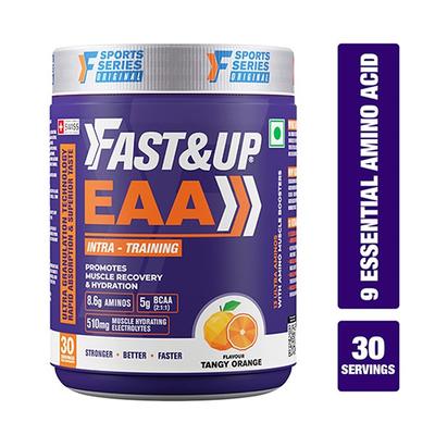 Fast&Up EAA Intra Training Supplement (30 Servings) - Tangy Orange Flavour 420.9 gm - Workout Essentials