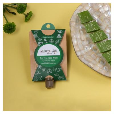 Natural Vibes Ayurvedic Activated Charcoal & Tea Tree Face Wash 30 ml - Face Wash & Cleansers