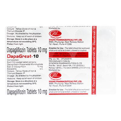 DAPAGREAT 10 Tablet 15's - Diabetes-Ant
