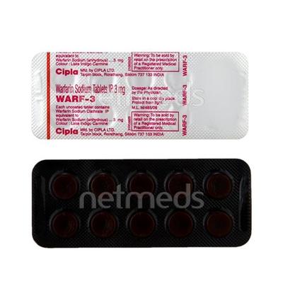 Warf 3mg Tablet 10'S - Blood Clot-Ant