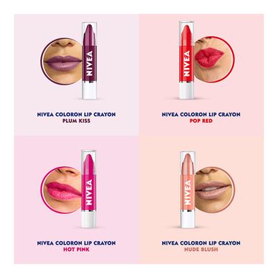 Nivea Coloron Lip Crayon - Coral Crush 3 gm - Lip Balms