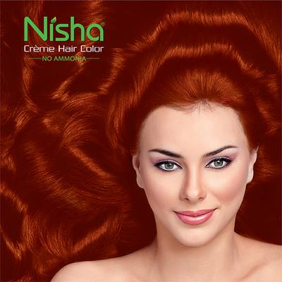 Nisha Creme Hair Color - 5.64 Copper Red 60 gm - Crème
