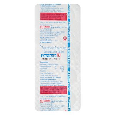 SONIRAB D 20/10 Tablet 10's - Ulcer/Reflux/Flatulence-Aaa