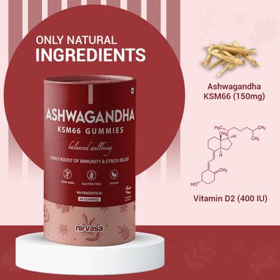 Nirvasa Ashwagandha KSM 66 Gummies (Pack of 6 x 60's) 1's - Sexual Care