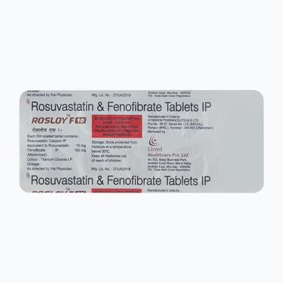 Rosloy F 10/160mg Tablet 10'S - High Cholesterol-Dys