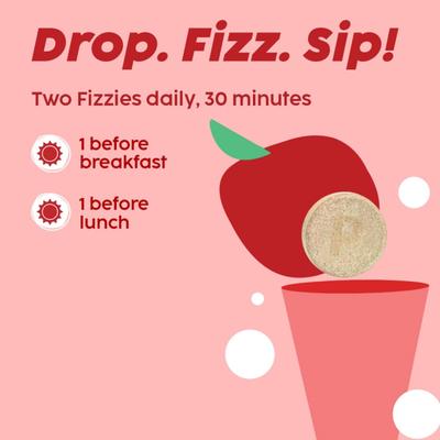Plix L-Carnitine Apple Cider Vinegar Effervescent Tablet - Apple Burst (Pack of 2 x 15's) 1's - General Health