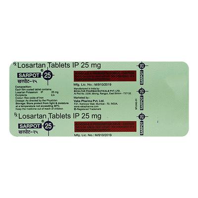 SARPOT 25mg Tablet 10's - Hypertension-Ang