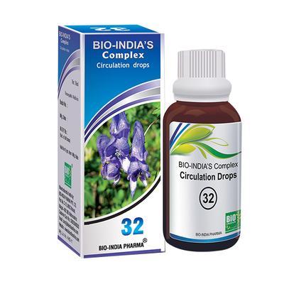 Bio-India's Circulation Drops 32 30 ml - Homeopathic Drops