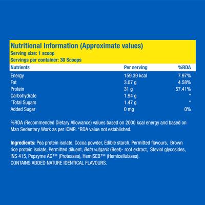 Fast&Up Plant Protein Isolate Powder - Chocolate Flavour 1035 gm - Protein Drink