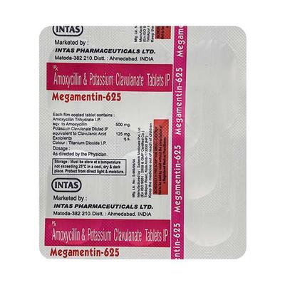 Megamentin 625mg Tablet 6'S - Bacterial Infections-Pen