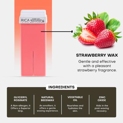 Rica Lipowax Roll-On Wax - Strawberry 100 ml - Shaving & Hair Removal